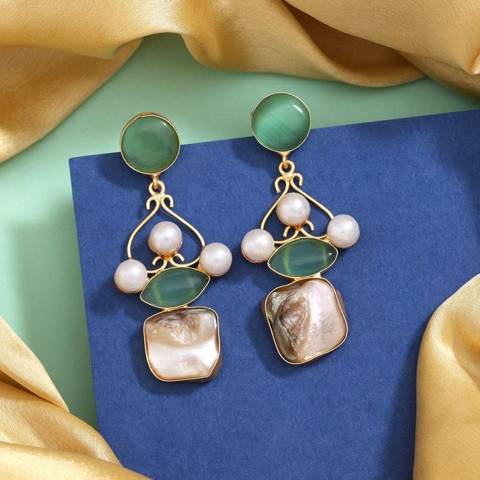 Lively Pista Green Color Amrapali Earrings