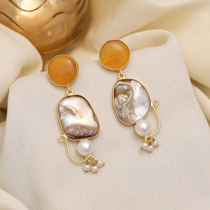 Yellow Color Amrapali Earrings
