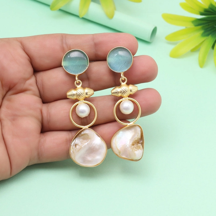 Cloudy Sky Blue Color Amrapali Earrings