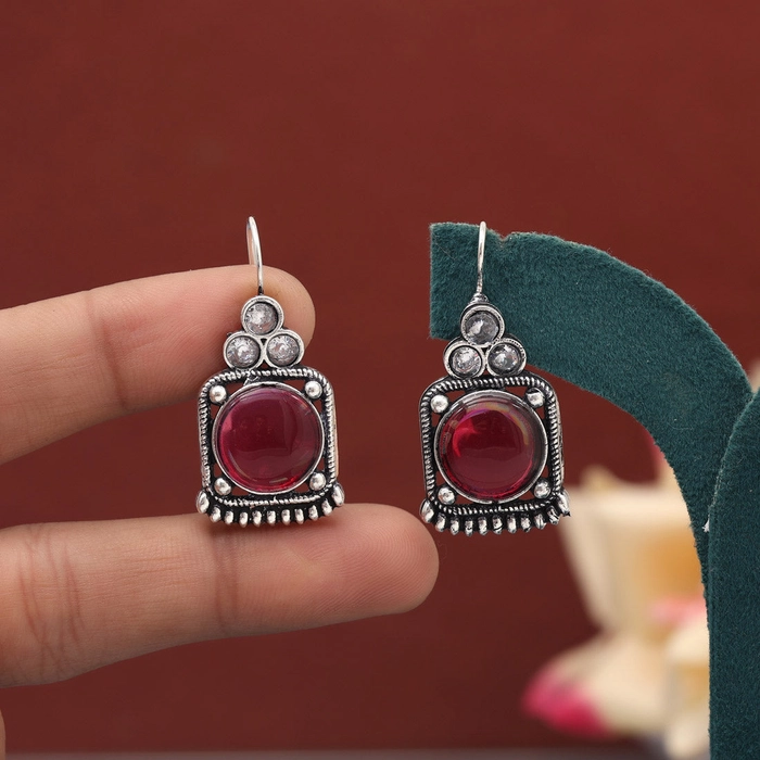 Assorted Color 5 Pairs Of Oxidised Earrings