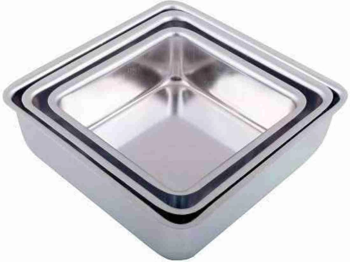 Silver Square Cake Mold Rolex (7In)