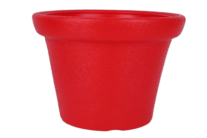 Evergreeness India Round Flower Planter for Home Decor (Red)