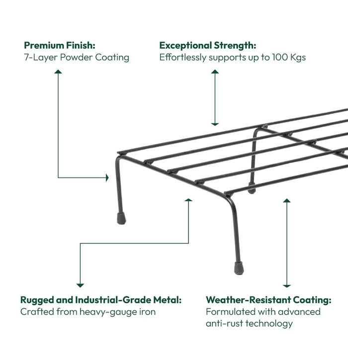 Buy Evergreeness India Plant Stand Set Of 4 With Anti Rust Coating For