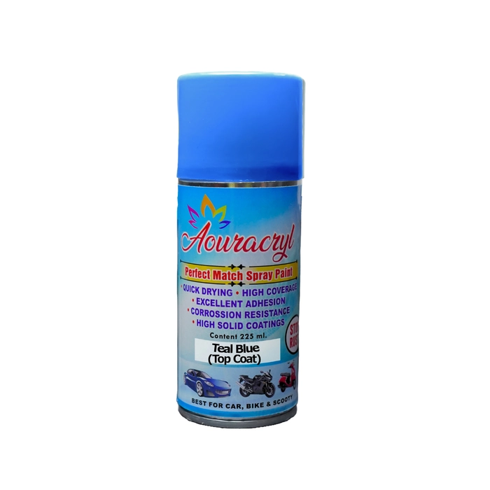 AOURACRYL PU Spray Paint Teal Blue (RC Colour Name) ,Compatible for Tata Tiago EV -225 ml (Pack of 1-Pcs)
