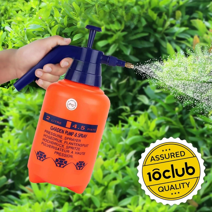 Evergreeness India by 10CLUB Pressure Spray Pump (2L) | Gardening Water Pump Sprayer | Plant Water Sprayer for Home Garden | Spray Bottles for Garden Plants and Lawn | Plant Watering Can