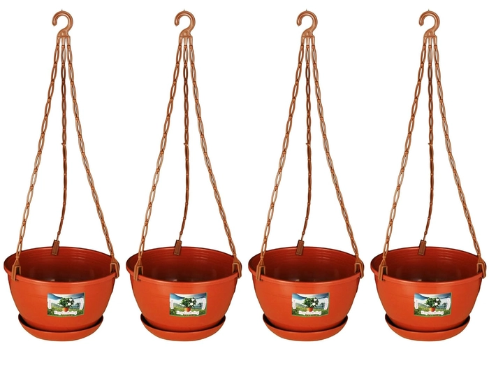 Evergreeness India 8 Inch Hanging Pots/Planters Terracotta Color For Home Balcony