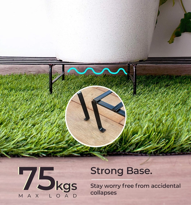 Evergreeness India Plant Stand/Pot Stand Heavy Duty Iron. Ideal Pot Stands for Plants in Balcony, Home Decor, Indoor and Outdoor Use Gamla Stand (Pack of 2)