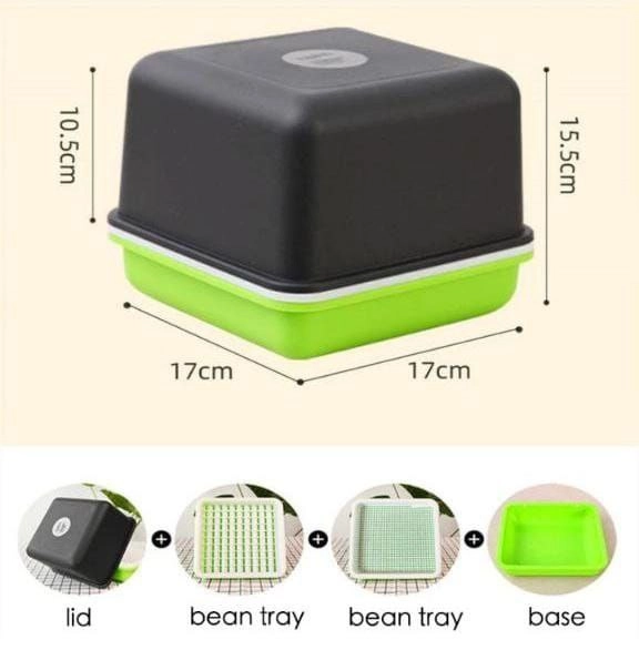 Complete Microgreen Home Grow Tray Set (1 Lid + 2 Trays + 1 Base)