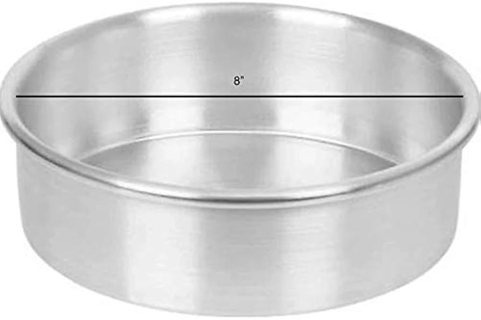 Silver Round Cake Mould 8In + Height4In