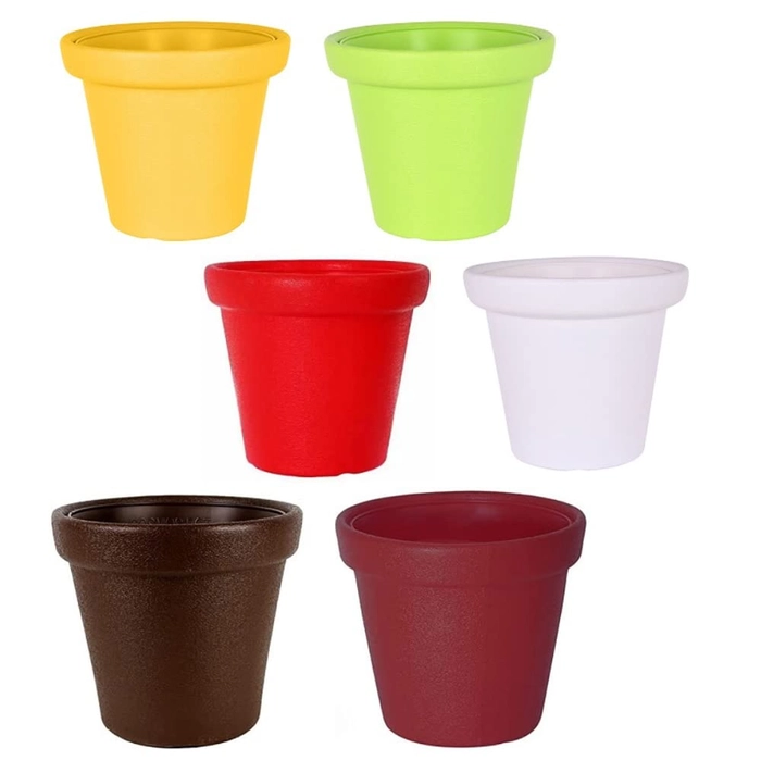 Buy Evergreeness India Flower Pot Virgin Plastic Gamla/Planter/Pot, 12 ...