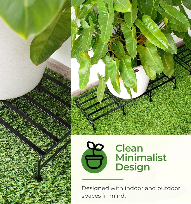 Evergreeness India Plant Stand/Pot Stand Heavy Duty Iron. Ideal Pot Stands for Plants in Balcony, Home Decor, Indoor and Outdoor Use Gamla Stand (Pack of 2)