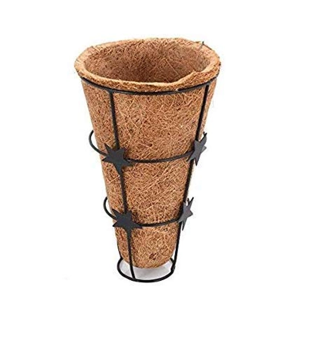 Evergreeness India Coir Basket with Stand, 15x23 cm, Pack of 1