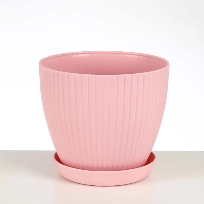 Evergreeness India Round Flower Pots for Home Planters, Terrace, Garden Etc | Pack of 04 | Suitable for Home Indoor & Outdoor Gardening Plants 6 inch (Pink)