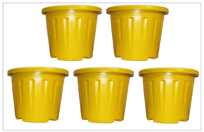 Evergreeness India World Gamla Planter Pots Plant Pots for Home | Plant Containers | Indoor Outdoor Balcony 12 Inch Yellow Color Durable Nursery & Garden Pots