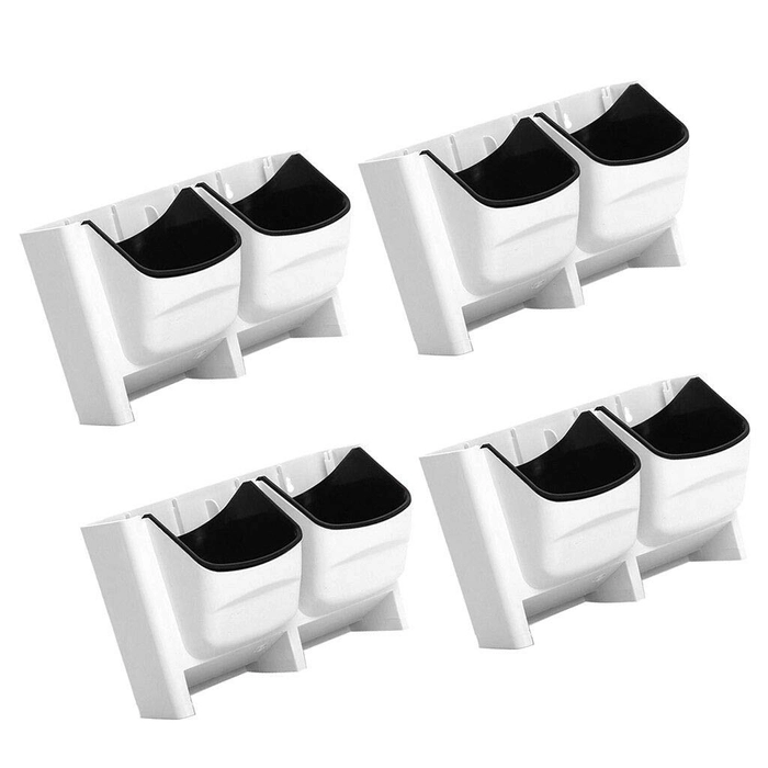Evergreeness India 2-Pocket Vertical Wall Planter Self Watering Hanging Flower Pot Box White