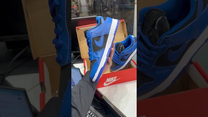 retro black hyper cobalt on feet