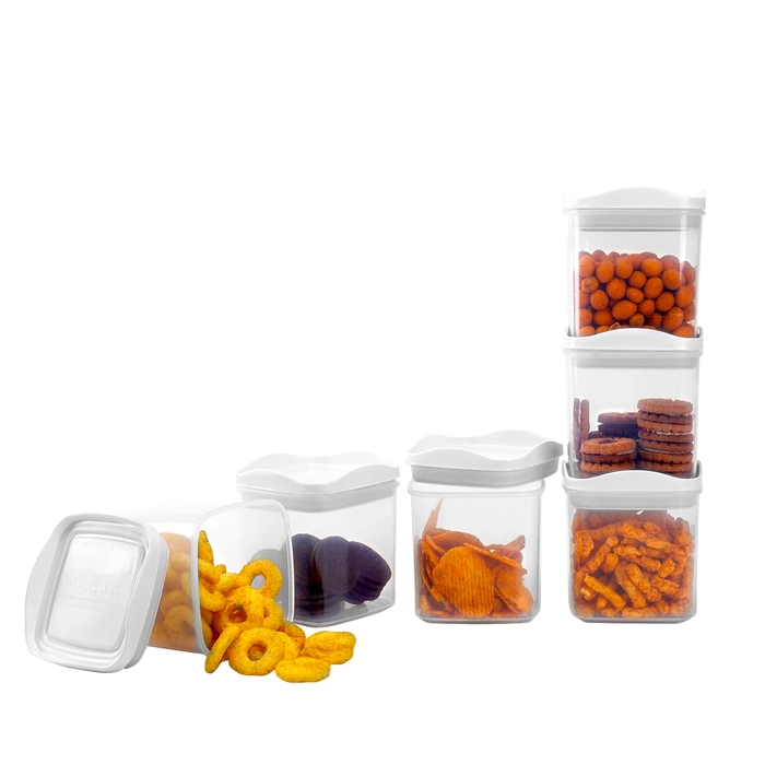 Pushfit Kitchen Containers 500 ml (Set of 6) White