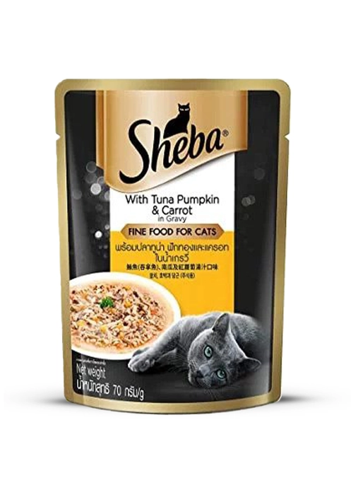 Sheba Tuna Pumpkin Carrot In Gravy Adult Cat Food 70 gm