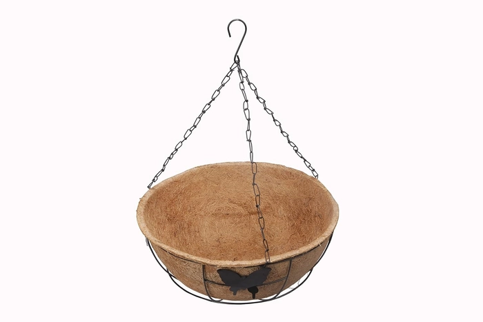 Evergreeness India Coir Hanging (Liner and Metal Basket with Chain) Pack of 5 (10 Inch)