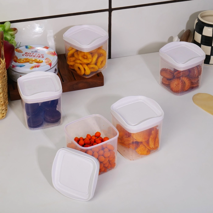 Pushfit Kitchen Containers 500 ml (Set of 6) White