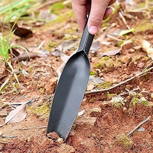 Evergreeness India Tools Small Hand Trowels Heavy Duty Gardening Tools Cast Aluminum with Soft Rubberized Non-Slip Handle, Durable Garden Hand Tools Garden Gifts for Men Women (Trowel Rack Small - 1)