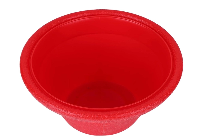 Evergreeness India Round Flower Planter for Home Decor (Red)