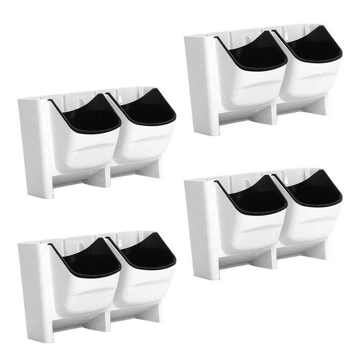 Evergreeness India 2-Pocket Vertical Wall Planter Self Watering Hanging Flower Pot Box White