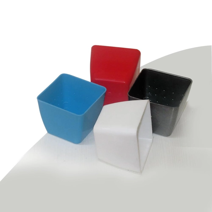 Evergreeness India Plastic Flower Pot (Square) (Pack of 3) | Multicolor Indoor pots for Gardening | Durable, Virgin Material.