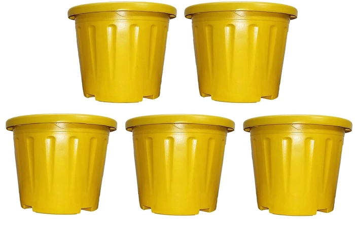 Evergreeness India World Gamla Planter Pots Plant Pots for Home | Plant Containers | Indoor Outdoor Balcony 12 Inch Yellow Color Durable Nursery & Garden Pots