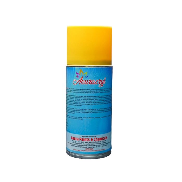 AOURACRYL PU Spray Paint Fiery Yellow (RC Colour Name) Compatible for Maruti Cars -225 ml (Pack of 1-Pcs)