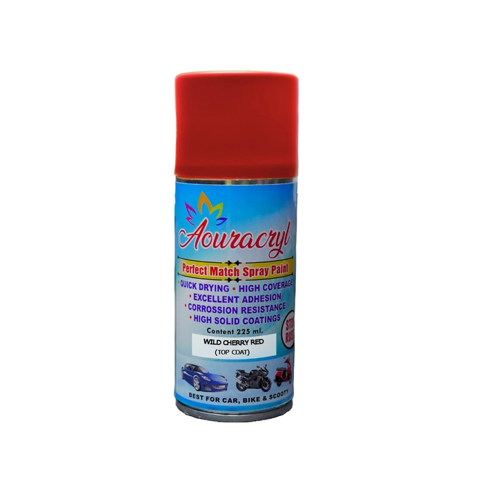 AOURACRYL PU Spray Paint Wild Cherry Red (RC Colour Name) , Compatible for VLKSWGN  Virtus and Taigun Cars -225 ml (Pack of 1)