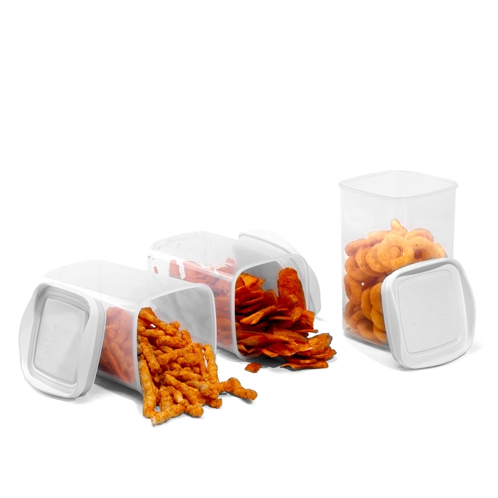 Pushfit Kitchen Containers 1000 ml (Set of 3) White