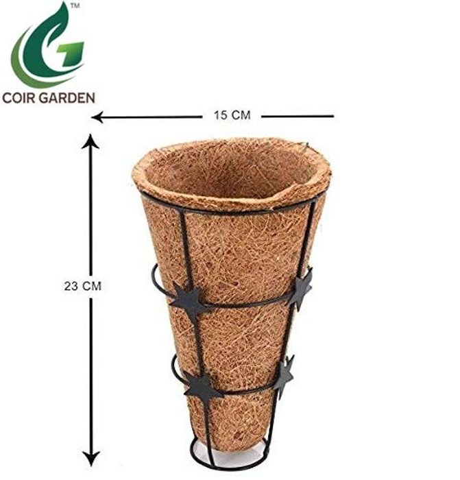 Evergreeness India Coir Basket with Stand, 15x23 cm, Pack of 1