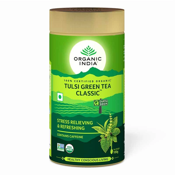 Organic India Tulsi Green Tea Jar 100g