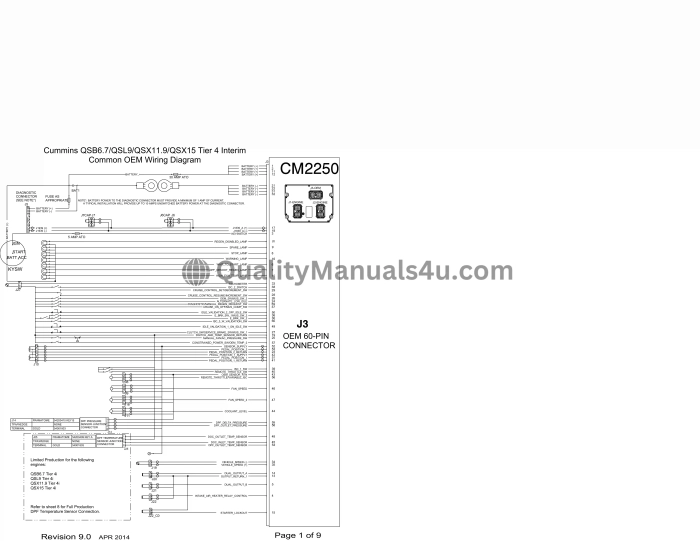 HYUNDAI Engine CUMMINS T4 Interim QSB6.7 more then 174hp (R260LC-9A, R300LC-9A) Wiring Diagram Manual Download