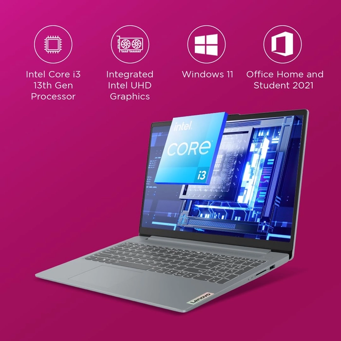 Lenovo IdeaPad Slim 3 15IRU8 – Intel i3-1305U | 8GB RAM | 512GB SSD | 15.6" FHD | Arctic Grey | Win 11 Home,82X70033IN