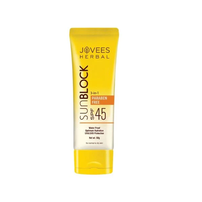 Jovees Sunblock 3-In-1 Paraben Free SPF 45