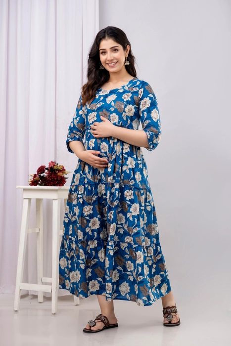 Purple Floral Anarkali Maxi Dress – Stylish & Comfortable Ethnic Wear