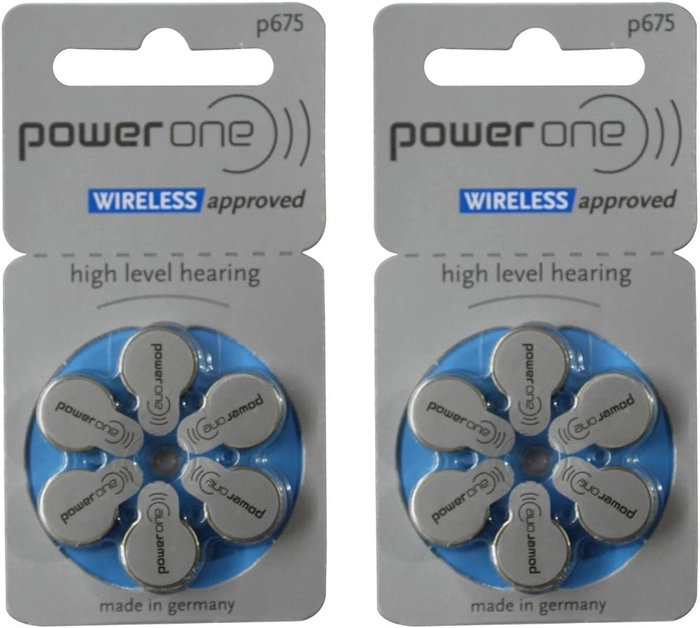 Power One Hearing Aid Battery Size P675 , 12 Pcs