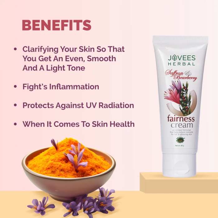 Jovees Saffron & Bearberry Fairness Face Cream | Reduces Pigmentation