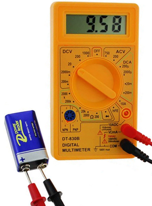 Digital Multimeter Small Yellow Color LCD AC DC Measuring Voltage Current