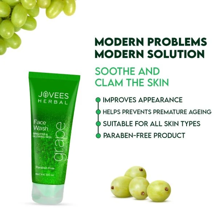 Jovees Grape Face Wash With Grape Seed & Orange Peel Extracts