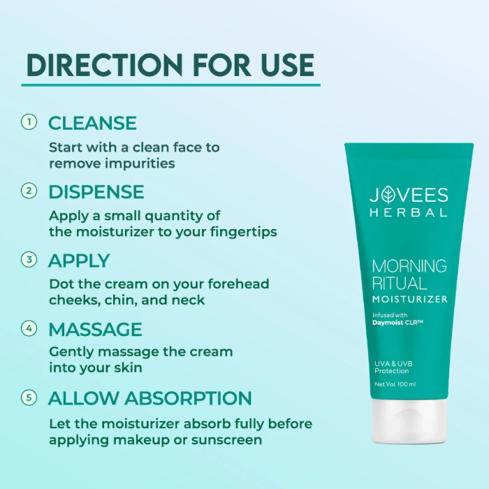 Jovees Morning Ritual Moisturizer Infused with Daymoist CLR | Prevents Dark Spots