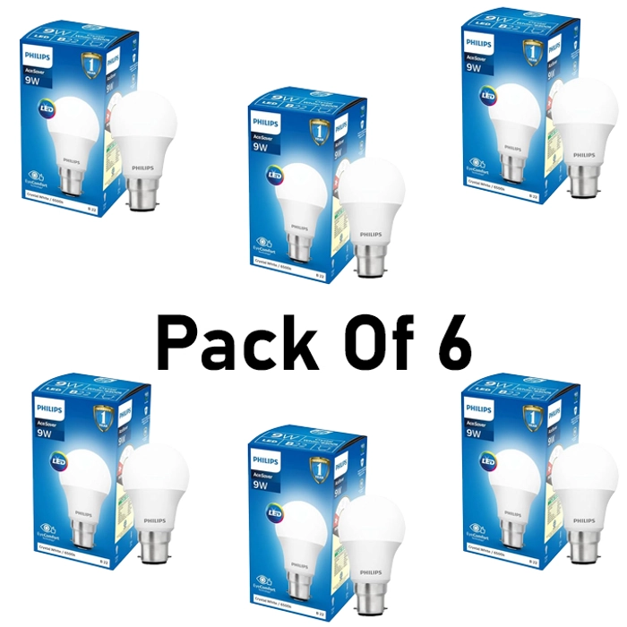 Philips 9-Watts B22 LED Cool Day White LED Bulb, Pack of 1, (Ace Saver)