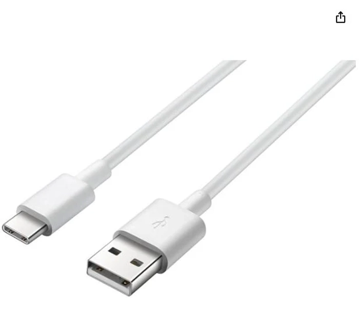 CHARGING DATA CABLE USB TO TYPE C 1 M WHITE BULK FAST CHARGE TYPE C CABLE