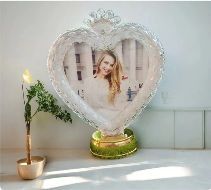 Crystal LED Heart Shape Photo Frame