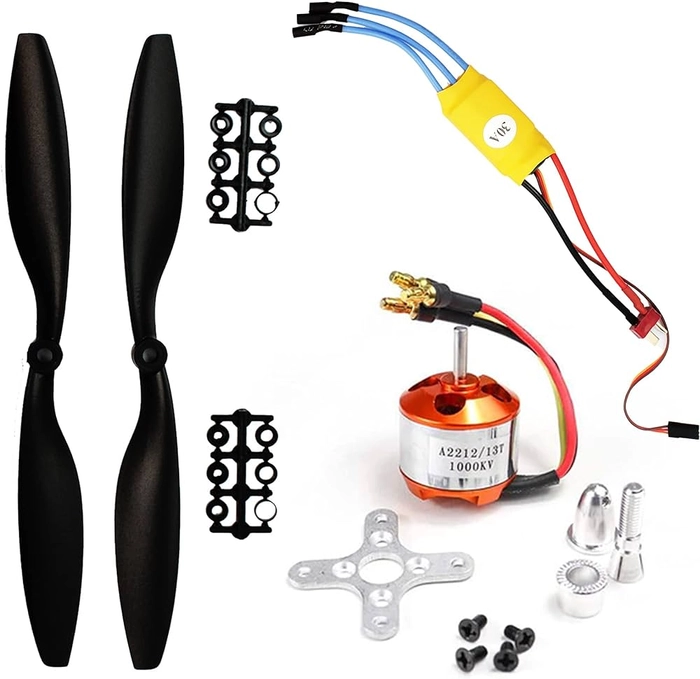 A2212 1000 KV Brushless DC Motor with SimonK 30A ESC and 1045 Propeller Set