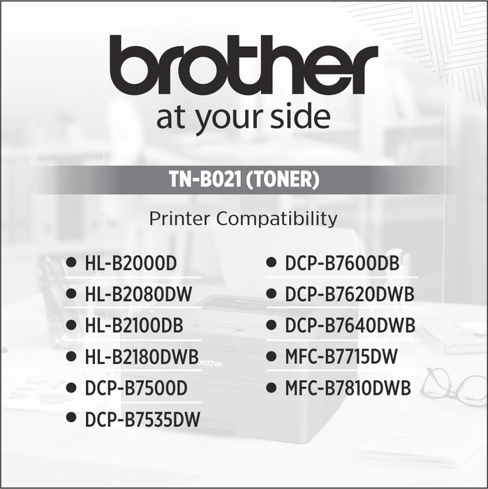 Brother TN-B021 Toner Cartridge for HL-B2000D, HL-B2080DW, HL-B2100DB, HL-B2180DWB, DCP-B7500D, DCP-B7535DW, DCP-B7600DB, DCP-B7620DWB, DCP-B7640DWB, MFC-B7810DWB