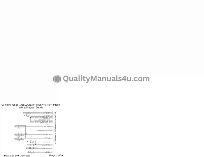 HYUNDAI Engine CUMMINS T4 Interim QSB6.7 more then 174hp (R260LC-9A, R300LC-9A) Wiring Diagram Manual Download