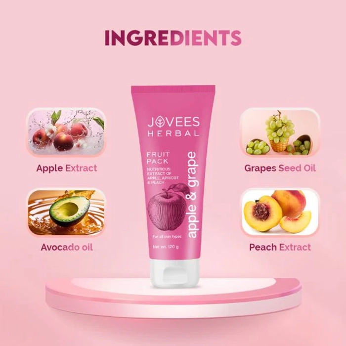 Jovees Apple & Grape Fruit Pack | With Apple, Apricot & Peach Extracts